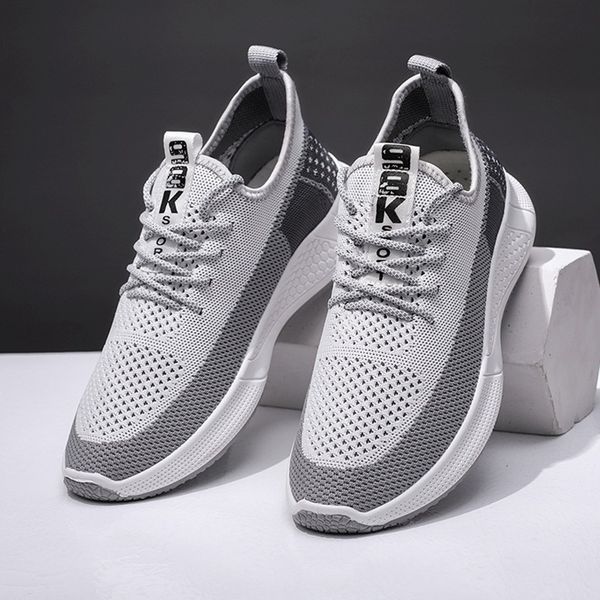 shoes summer new style shoe light men's breathable korean-style trendy shoes running woven casual sports me -40, Black
